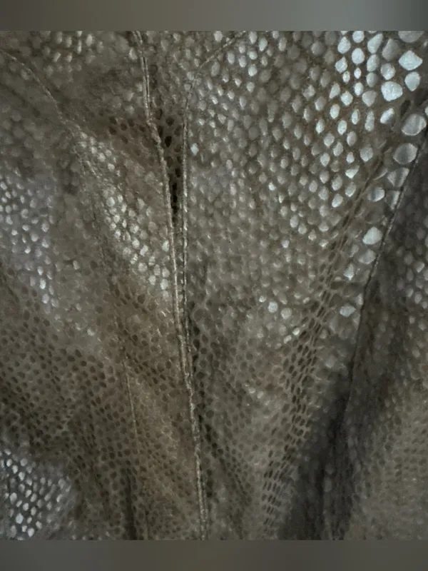 Dana Buchman Womens Blazer Jacket Brown Snake Print Snap Front Pockets Coat Lrg - Image 2