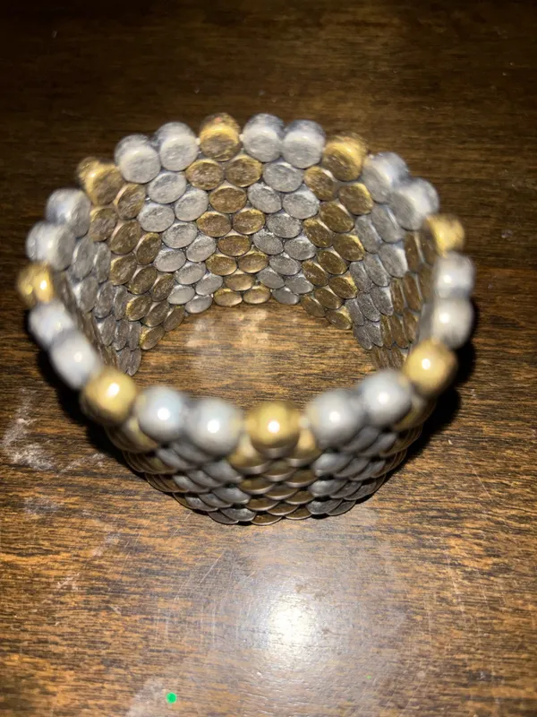 Sliver/Gold Beaded Stacker Bracelet(Pre - Image 3