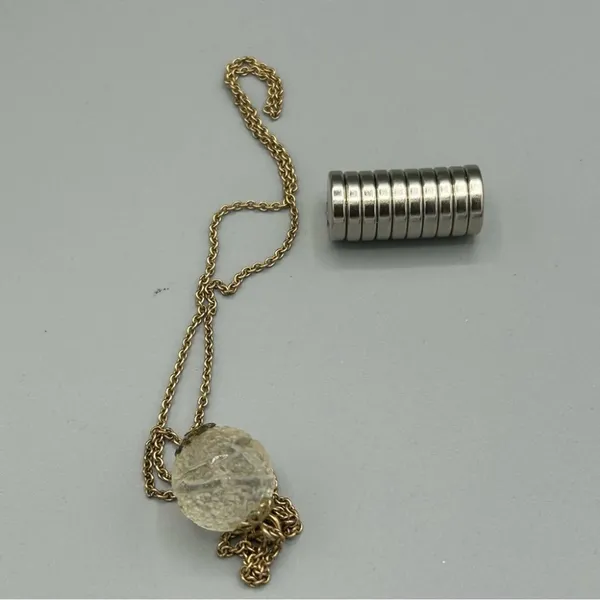 Vintage Gold Filled Glass Orb Pendant Necklace 18” Minimalist Gift - Image 10