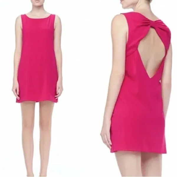 Alice + Olivia Silk Open Back Bow Dress - Image 2