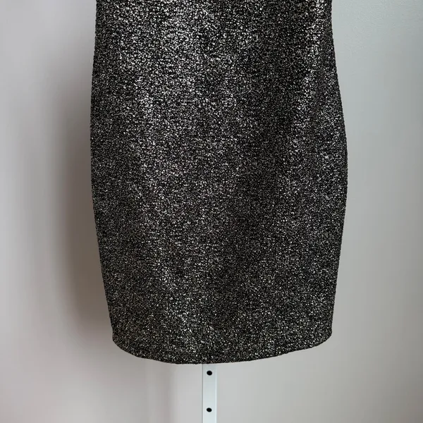 Symphony sz M black gold specked backless mini‎ party dress - Image 3