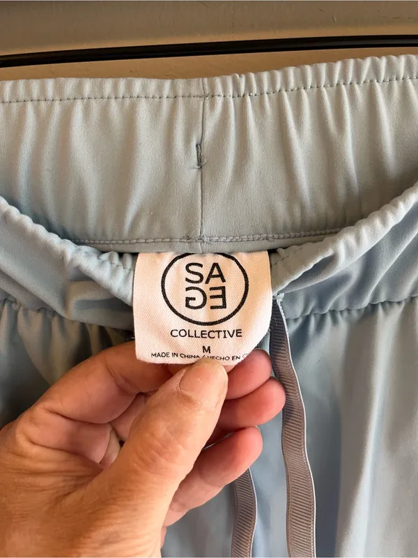 SAGE Collective Light Blue Women’s Drawstring Jogger Pants Size M - Image 4
