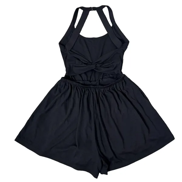 Halara Black Pocket 2 in 1 Romper Easy Peezy XS Cut Out Back Tennis Pickeball - Image 5