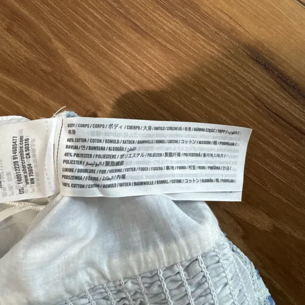 Abercrombie Puff Sleeve Poplin Top Square Neck - Image 3