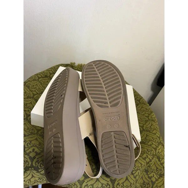 Crocs Literide Brooklyn Low Wedge Platform Sandal Size 10 Women'S Beige - Image 8