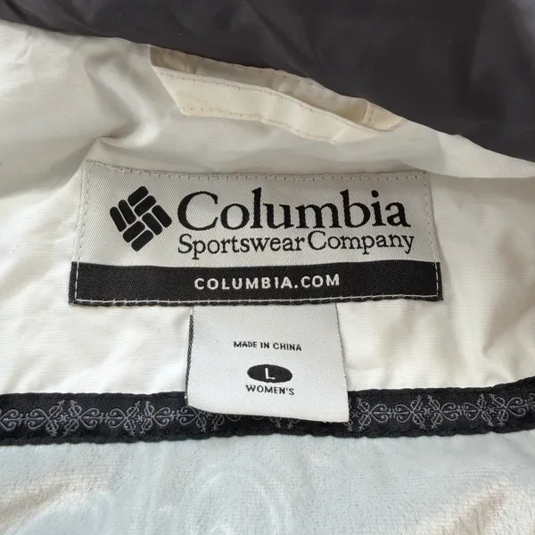 Columbia Womens Red White Colorblock Ski Jacket Hooded XL5916 Size L - Image 4