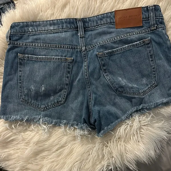 Lucky Brand Blue Distressed Jean Shorts - Image 2