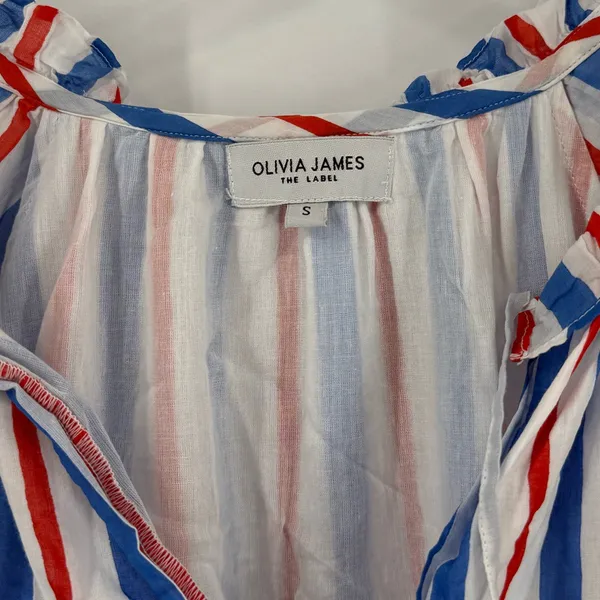 Olivia James the‎ Label blue and red striped dress size small - Image 5