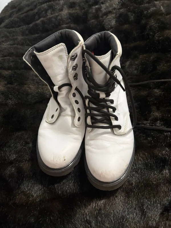 Sorel Lennox Lace STKD Boots 8.5 Combat Ankle Top Comfort NL4843-100 White - Image 2