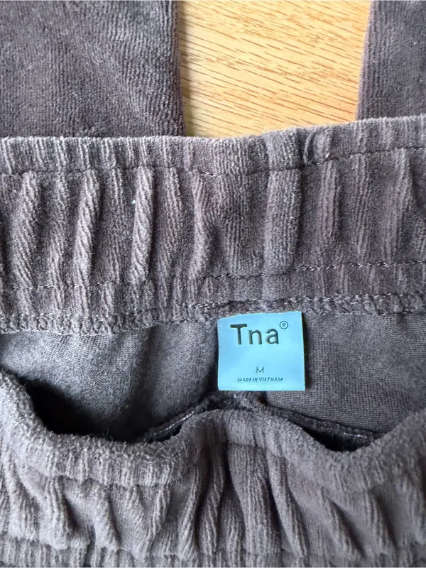 Tna Aritzia Chocolate Brown Velour Track Pants Size Medium Y2K - Image 4