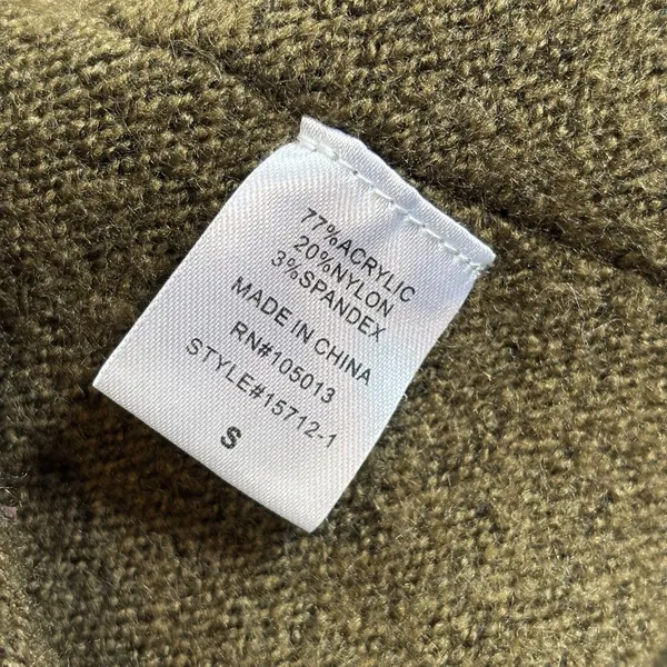 ANDREE by Unit Olive Green Mock Neck Sweater Women’s Size Small Cozy Cottagecore - Image 4