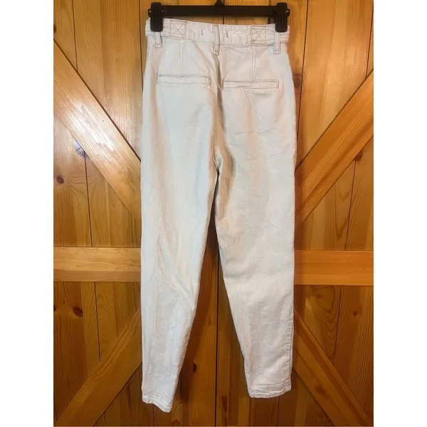Free People We The Free Jeans Off White Cotton Linen Blend Size 24 (1245) - Image 3