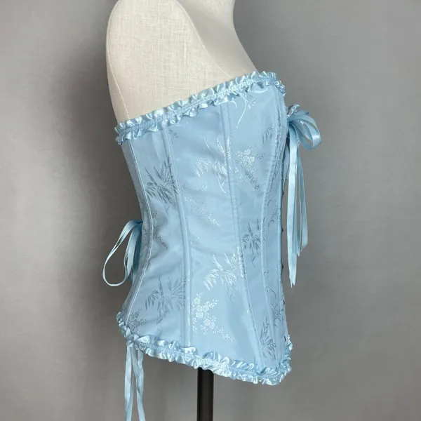 Corset Top Strapless Ruffle Iridescent Women Size Medium‎ Women Lace-Up Romantic - Image 4