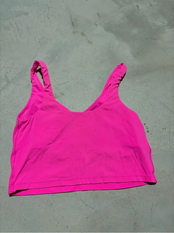 Aerie offline real me recharge least support Women's Bright Pink crop tank large - Image 4