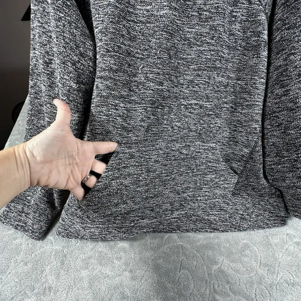 L L Bean Shawl Collar Sweater Womens Large P Gray Marled Pullover Pockets Soft - Image 4