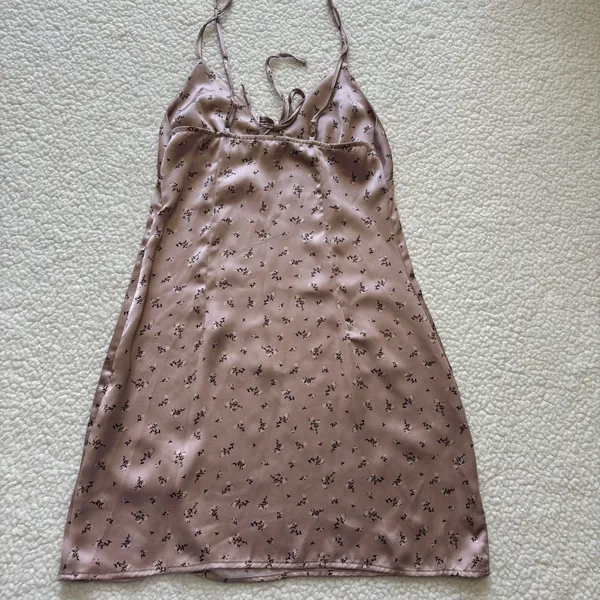 Garage Satin Floral Tie Front Mini Slip Dress S coquette Romantic grunge 90’s - Image 7
