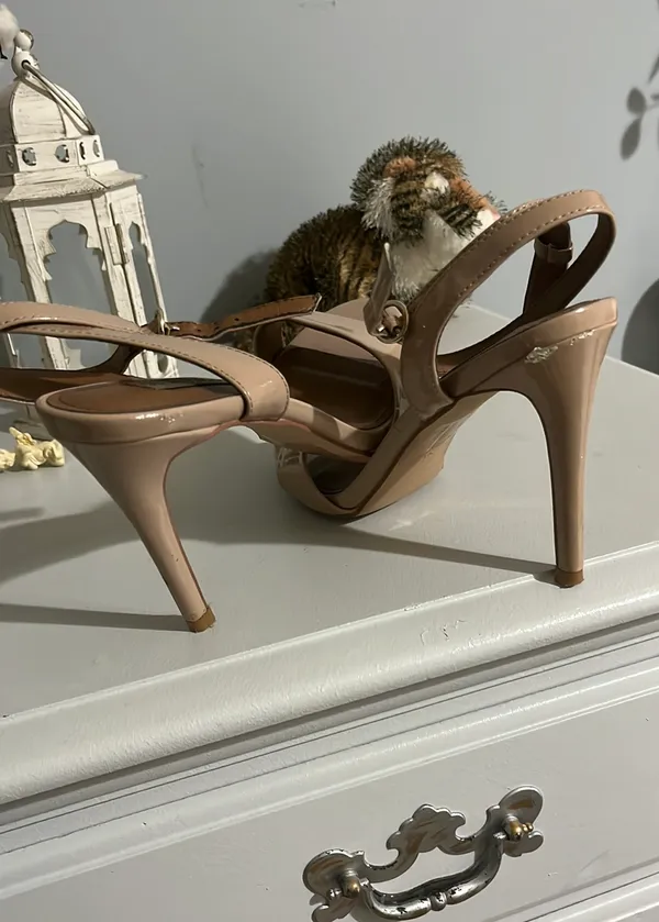 Steve Madden Reno Sandals High Heels Stiletto Tan Size 8.5 - Image 13