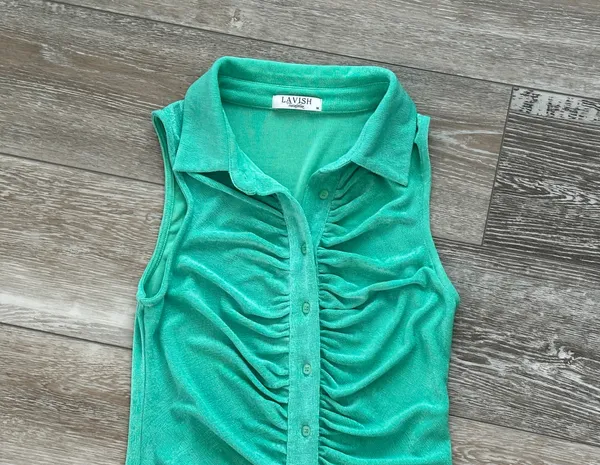 Lavish Tuscaloosa Sz M Ruched Knit Dress Sleeveless Cute & Comfy - Image 3