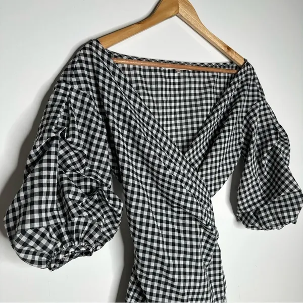 Lovers + Friends Gabriel Ruched Sleeve Wrap Mini Dress Size XS - Image 5