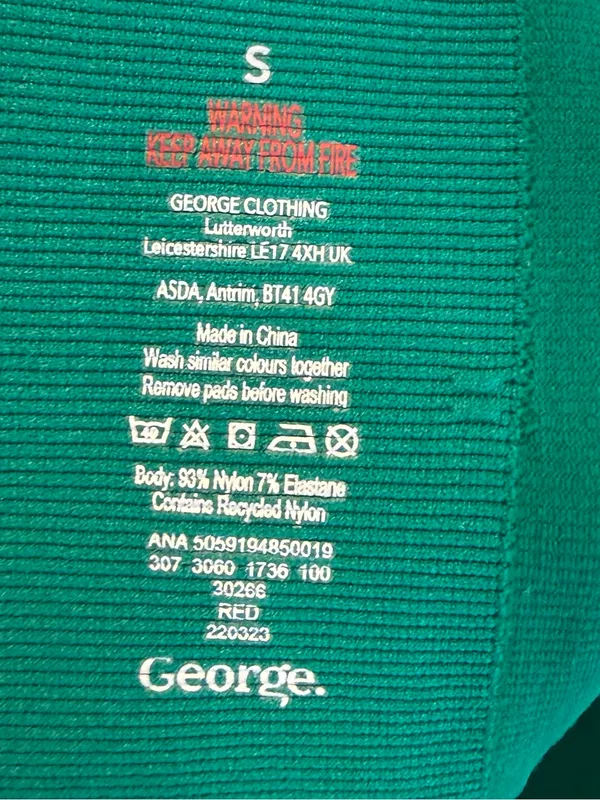 George Green Teal Bralette Bra Lace Trim Size Small Ribbed - Image 5