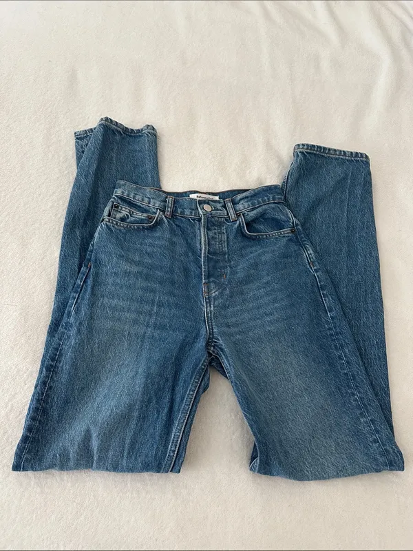 Reformation | Cynthia High Rise Striaght Long Jeans - Image 4