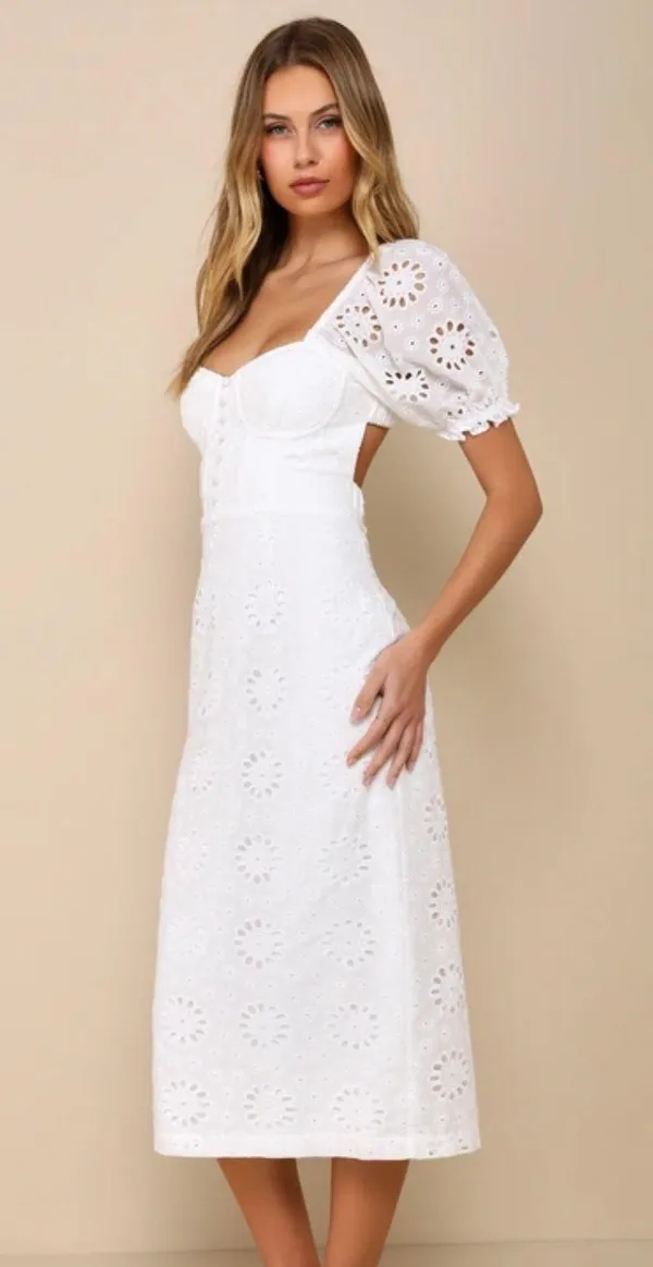 Lulus White Midi Dress - Image 3