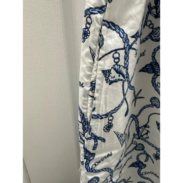 Vineyard Vines Womens White Navy Nautical Rope Shell Print Shift Dress XS‎ - Image 4