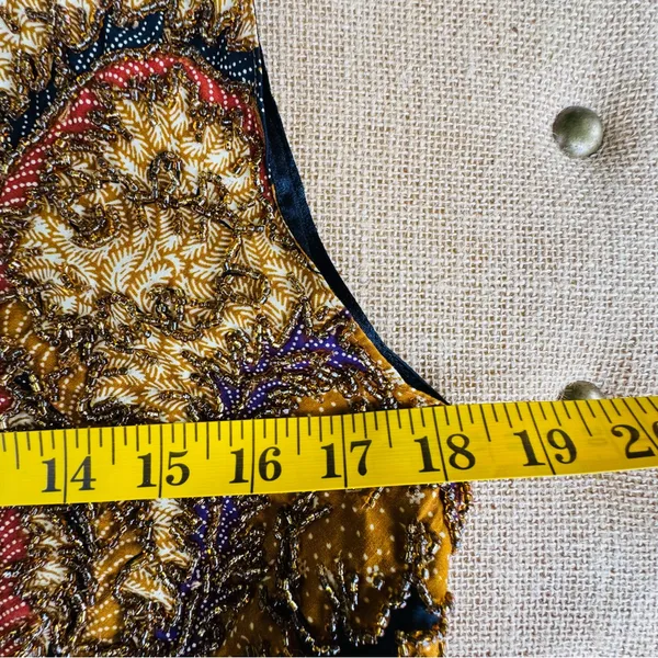 Vintage Kenar Women's Rayon Beaded Veast Size Medium - Image 9
