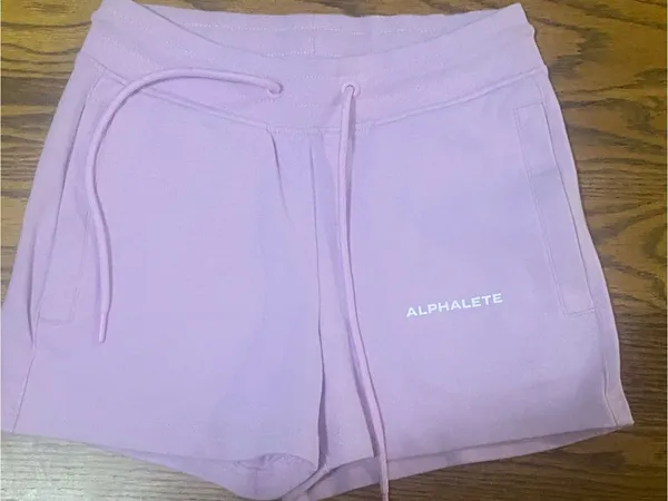 Alphalete Lilac Drawstring Athletic Shorts - Image 4