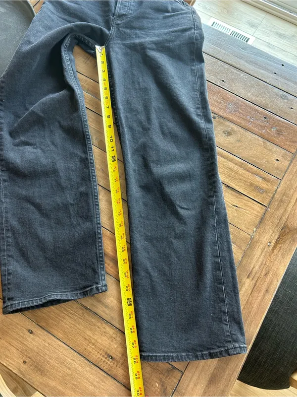 Aritzia Denim Forum Arlo High Rise Straight Jeans Black 27 - Image 13