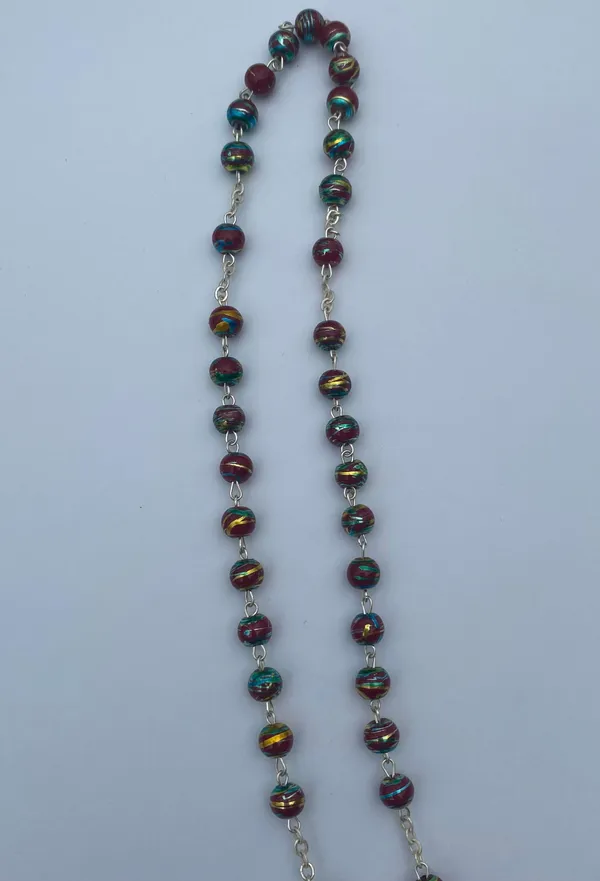 Rosary Red Multicolored Religious Catholic Prayers - Image 2