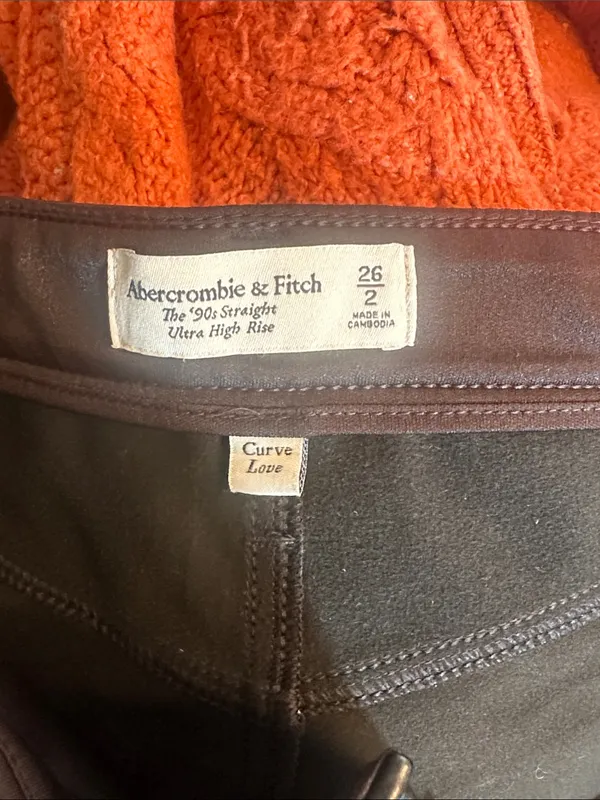 Abercrombie & Fitch 90s‎ Straight Leather Pants - Image 3