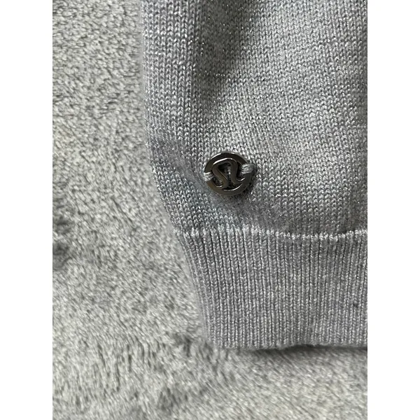 Lululemon Soft Shine Sweater Heathered Silver Drop / Antique‎ Silver 10 Cashlu - Image 5