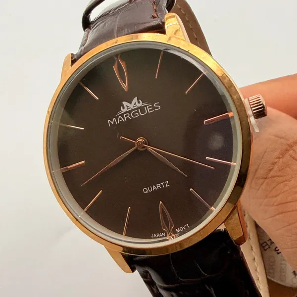 Margues Rose Gold Tone Watch with New Battery & Leather Band - Image 10