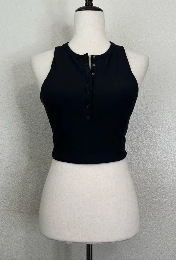 Abercrombie & Fitch YPB SculptLUX Curve Love Plunge Henly Slim Tank, Sz Small - Image 2