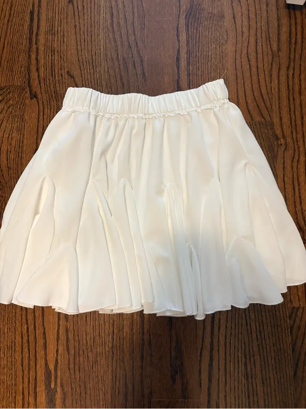 SheIn White Flared Pleated Mini Skirt - Image 2