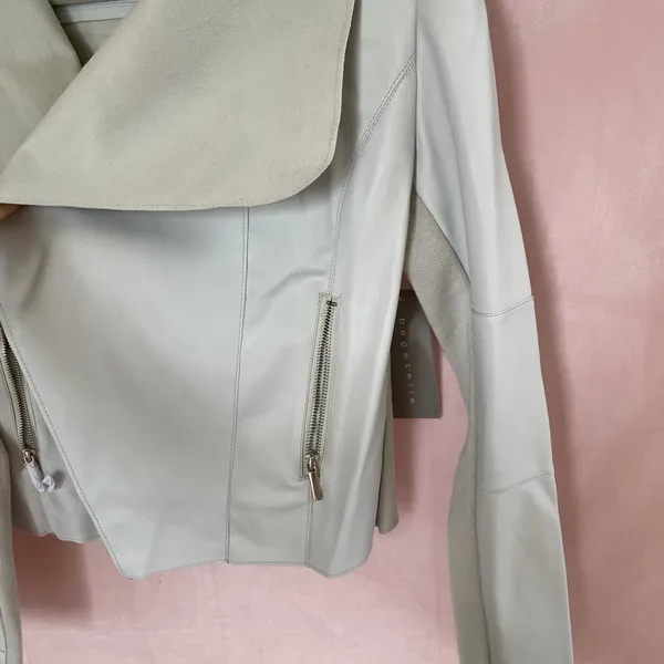MOVING SALE!! Beautiful grey faux leather blazer - Image 4