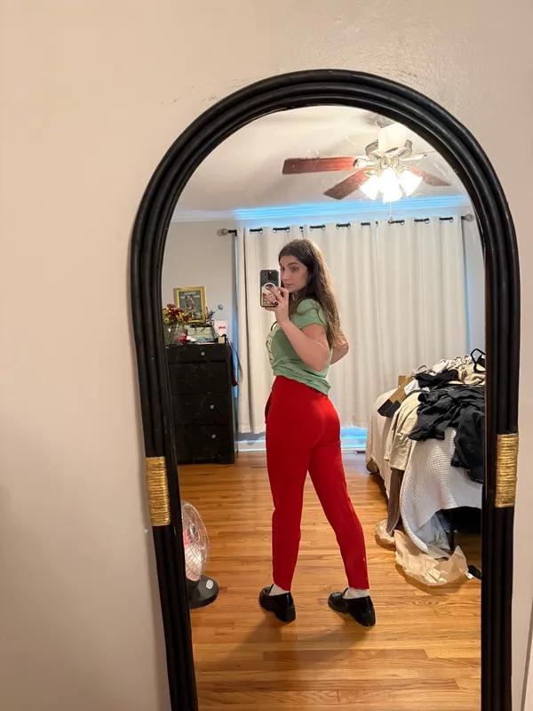 Express High Waisted Red Pants - Image 7
