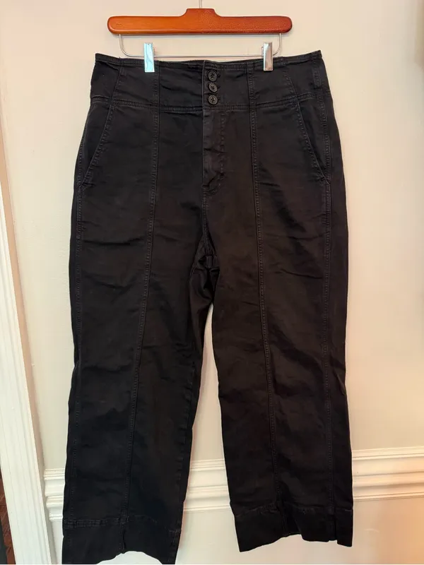 Anthropologie Pilcro “The Seamed Flare Pants” in Black Plus Size - Image 3