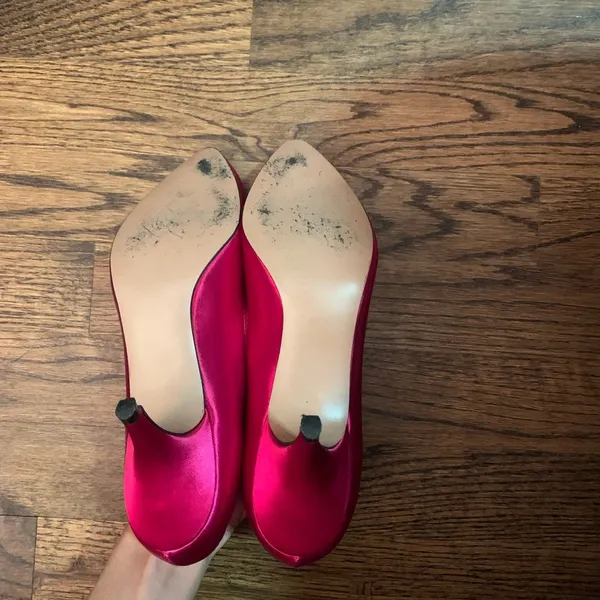 80s Vintage Silver Slipper Kitten Heels - Image 3