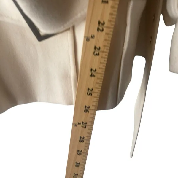 Moda Size Small‎ Wool Blend Cream Button Belted Pea Coat Old Money - Image 7