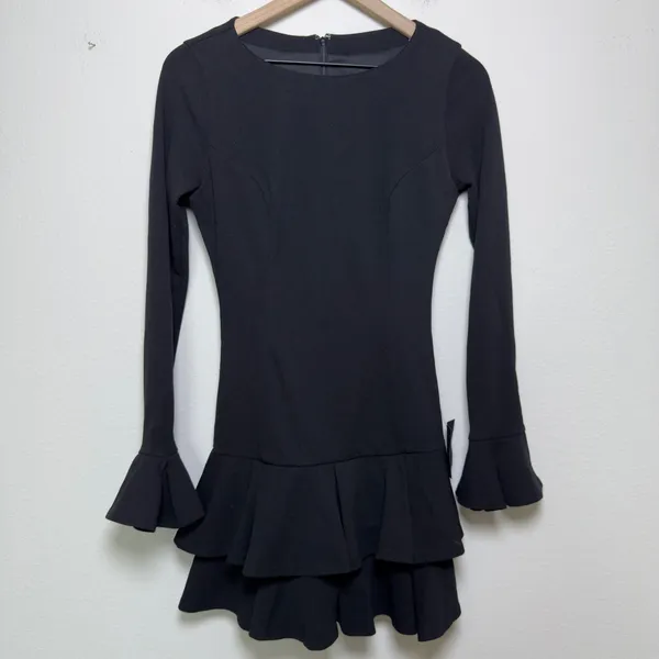 NEW Lulus Women Witchy Dress Small Black Bell Tiered Mini Bodycon‎ Party LBD - Image 2