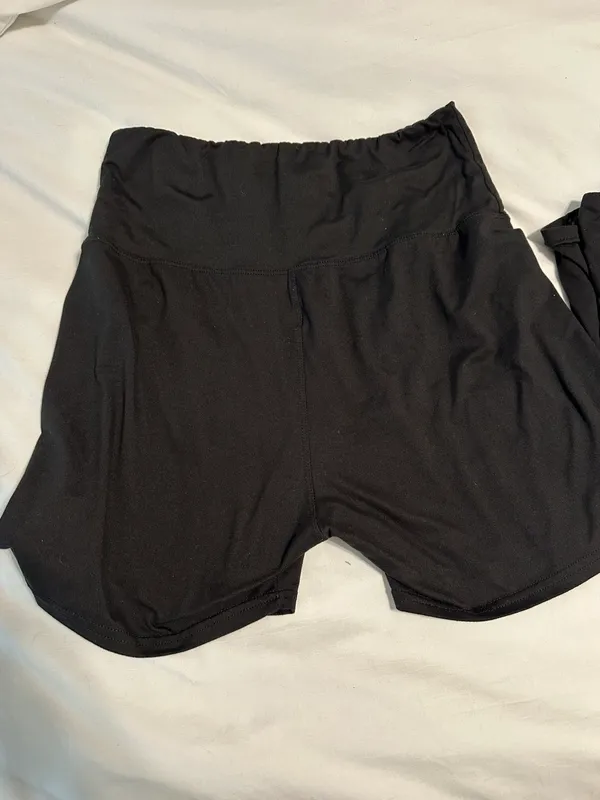 High Rise Black Bike Shorts Multiple Size L - Image 9