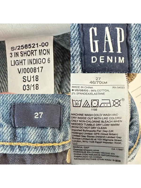 Gap 3" Medium Wash Raw Hem Jean Shorts - Image 4