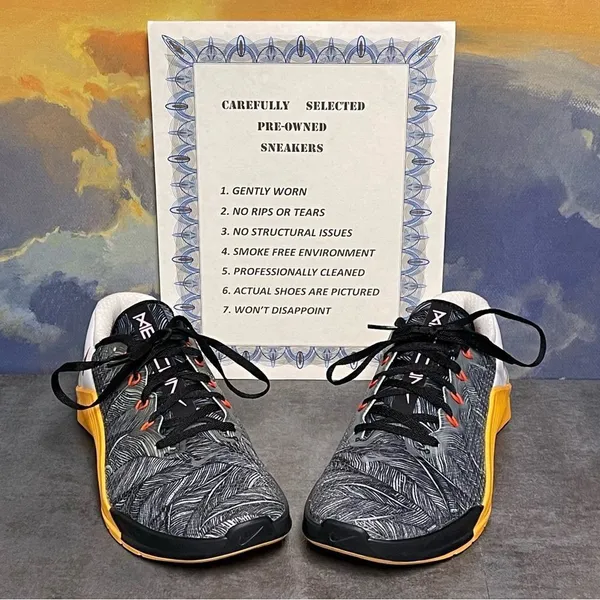 Nike Metcon 5 Black Laser Orange Women's Training Shoes Size 9.5 - Image 2