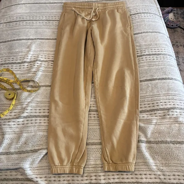 Tna Sweatpants Womens Small Beige COZYAF Fleece Jogger Elastic Waist Lounge - Image 2