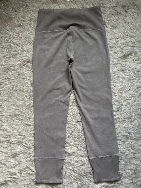 Lululemon Athletica Washed Gray Women’s Cropped High-Waist Leggings Size 4 - Image 4