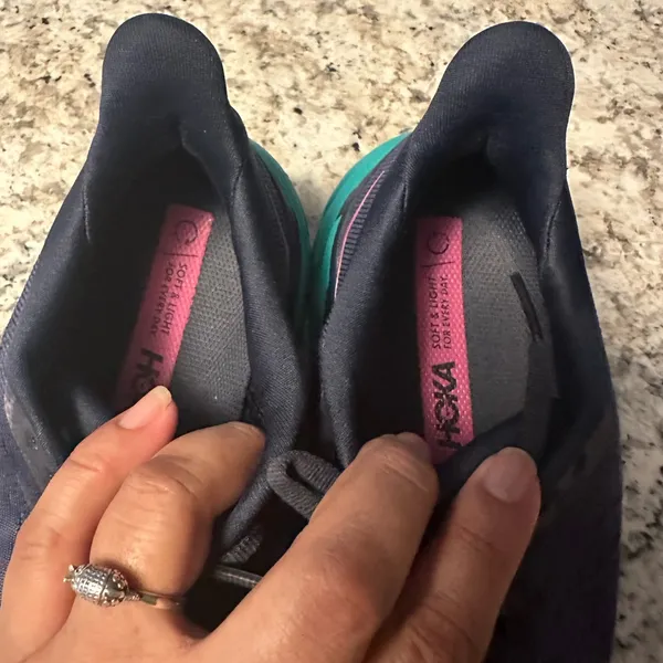 Hoka Dark Blue and Aqua Running Shoes - Image 2
