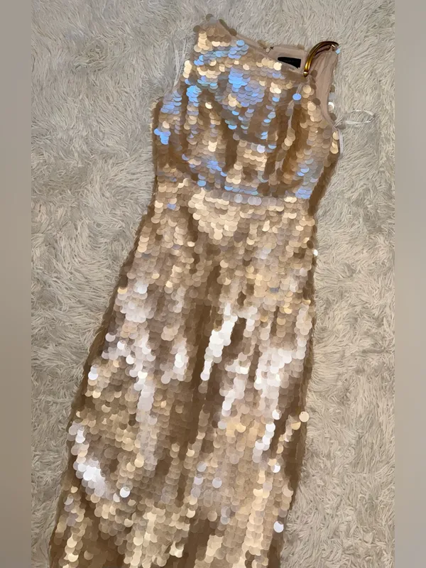 NEW Donna Karan New York Paillette Sequin Column sz 2 - Image 8