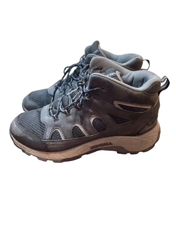 Merrell black gray waterproof wms man made ankle hiking boots sz 7M SKU 10-333 - Image 15